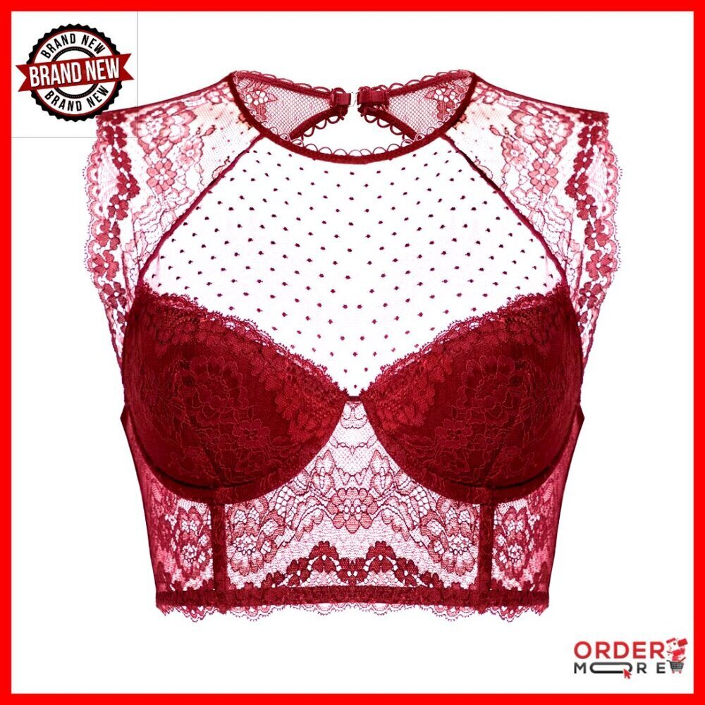 Lace Corset Top Underwire Bustier Bralette Sexy Y2K Chic Crop Top Plus Size